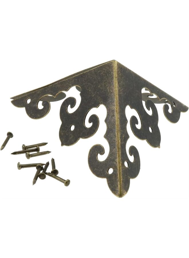 يُسلِّم واقيات زوايا الأثاث، مجموعة واقيات زوايا الأثاث (4 قطع)، واقيات الزوايا، براغي معدنية لحماية زوايا الصناديق الخشبية - Image 2